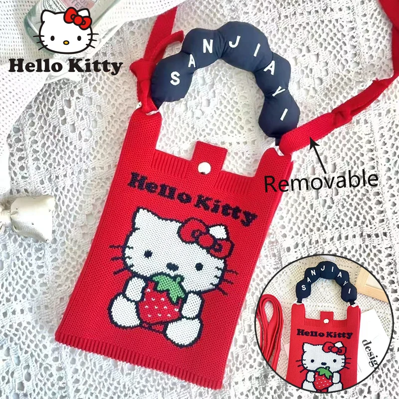Hello Kitty Crossbody Bag Cartoon Sanrio Handbag Women Phone Pouch Casual Knitted Purse Detachable Shoulder Strap Messenger Bags
Hello Kitty Crossbody Bag Cartoon Sanrio Handbag Women Phone Pouch Casual Knitted Purse Detachable Shoulder Strap Messenger Bags