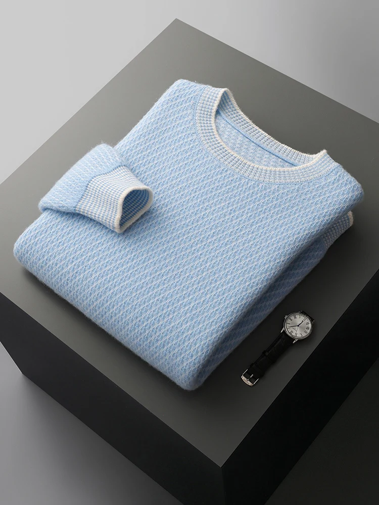 Autumn Winter New Chic Men's Thic Jacquard Pullover 100% Merino Wool Knitwear O-Neck Casual Sweater Soft Comfort Wool Warm Tops
Autumn Winter New Chic Men's Thic Jacquard Pullover 100% Merino Wool Knitwear O-Neck Casual Sweater Soft Comfort Wool Warm Tops