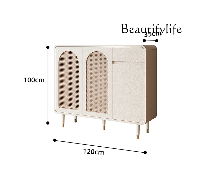 French cream wind braided rattan shoe cabinet Household entrance door against the wall
French cream wind braided rattan shoe cabinet Household entrance door against the wall
