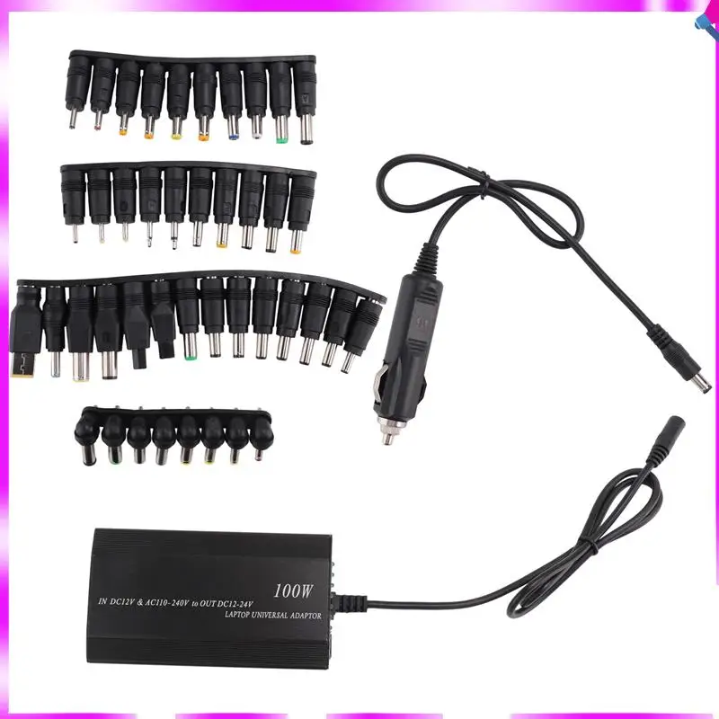N96R Universal 5V-24V AC Power Adapter Adjustable Car Home Charger USB5V Power Supply 100W 5A Laptop With 34Pcs DC Connector
N96R Universal 5V-24V AC Power Adapter Adjustable Car Home Charger USB5V Power Supply 100W 5A Laptop With 34Pcs DC Connector