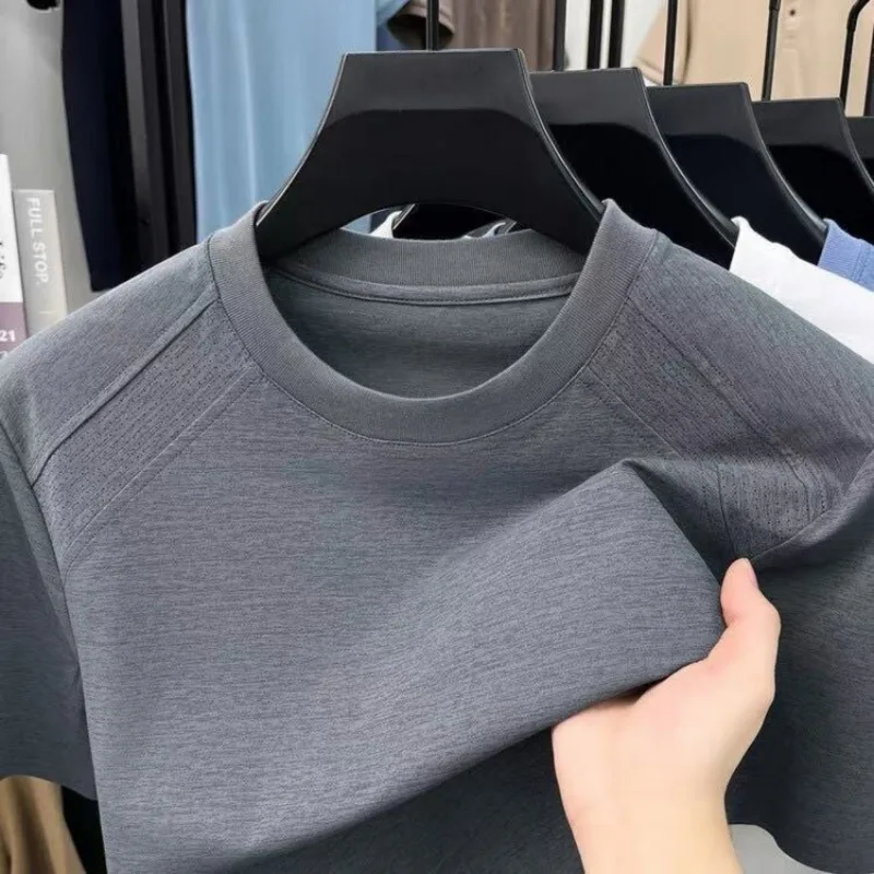 Quick-Dry T-Shirt with Laser Perforated & Mesh Panel Design, Crew Neck Short Sleeve, Breathable Antibacterial Cooling Casual
Quick-Dry T-Shirt with Laser Perforated & Mesh Panel Design, Crew Neck Short Sleeve, Breathable Antibacterial Cooling Casual
