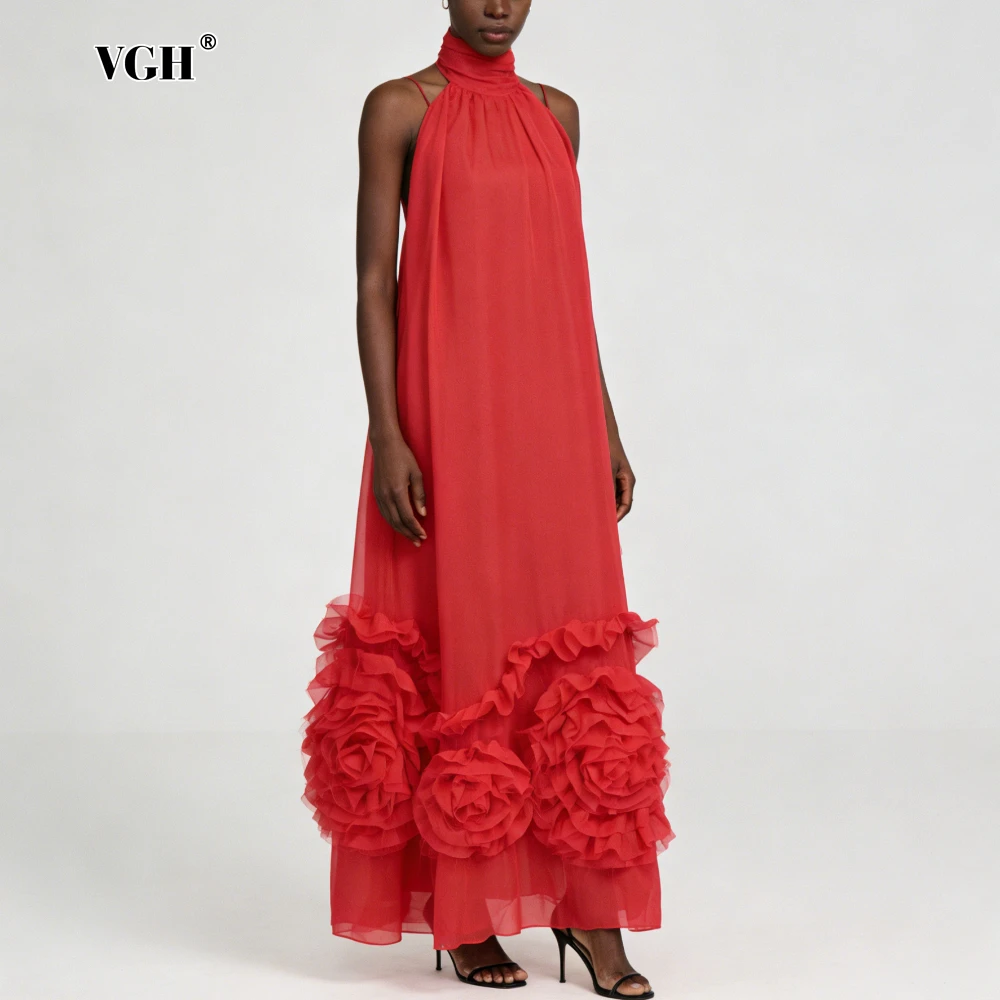 VGH Red Loose Spliced Folds Chic Dresses for Women Turtleneck Sleeveless Luxury Vintage Dress Female Summer Fashion Style New
VGH Red Loose Spliced Folds Chic Dresses for Women Turtleneck Sleeveless Luxury Vintage Dress Female Summer Fashion Style New