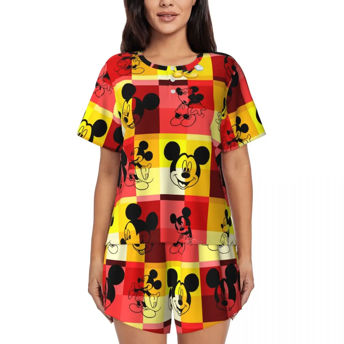 Women's Cartoon Animation Minnie Mickey Mouse Pajamas Set Custom Printed Short Sleeve Sleepwear Loungewear Pjs 2 Piece Sets
Women's Cartoon Animation Minnie Mickey Mouse Pajamas Set Custom Printed Short Sleeve Sleepwear Loungewear Pjs 2 Piece Sets