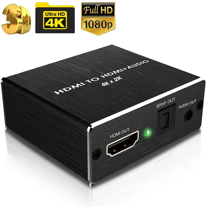 HDMI Audio Extractor HDMI to HDMI and Optical TOSLINK SPDIF + 3.5mm Stereo Audio Extractor Converter HDMI Audio Splitter Adapter
HDMI Audio Extractor HDMI to HDMI and Optical TOSLINK SPDIF + 3.5mm Stereo Audio Extractor Converter HDMI Audio Splitter Adapter