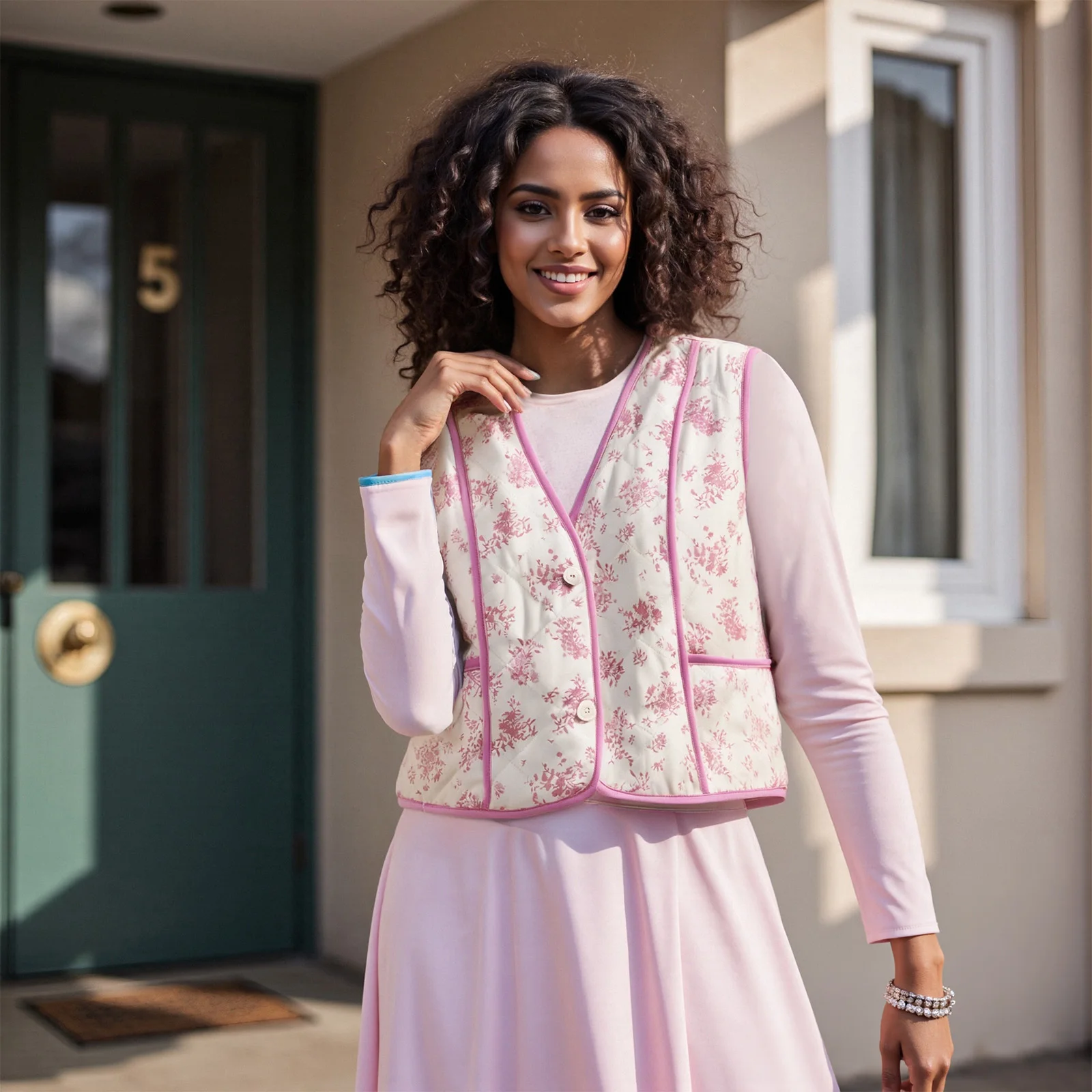 Fall Winter Women's Warm Vest Coat Casual Loose Fit Stylish Floral Print Button V Neck Sleeveless Jacket
Fall Winter Women's Warm Vest Coat Casual Loose Fit Stylish Floral Print Button V Neck Sleeveless Jacket
