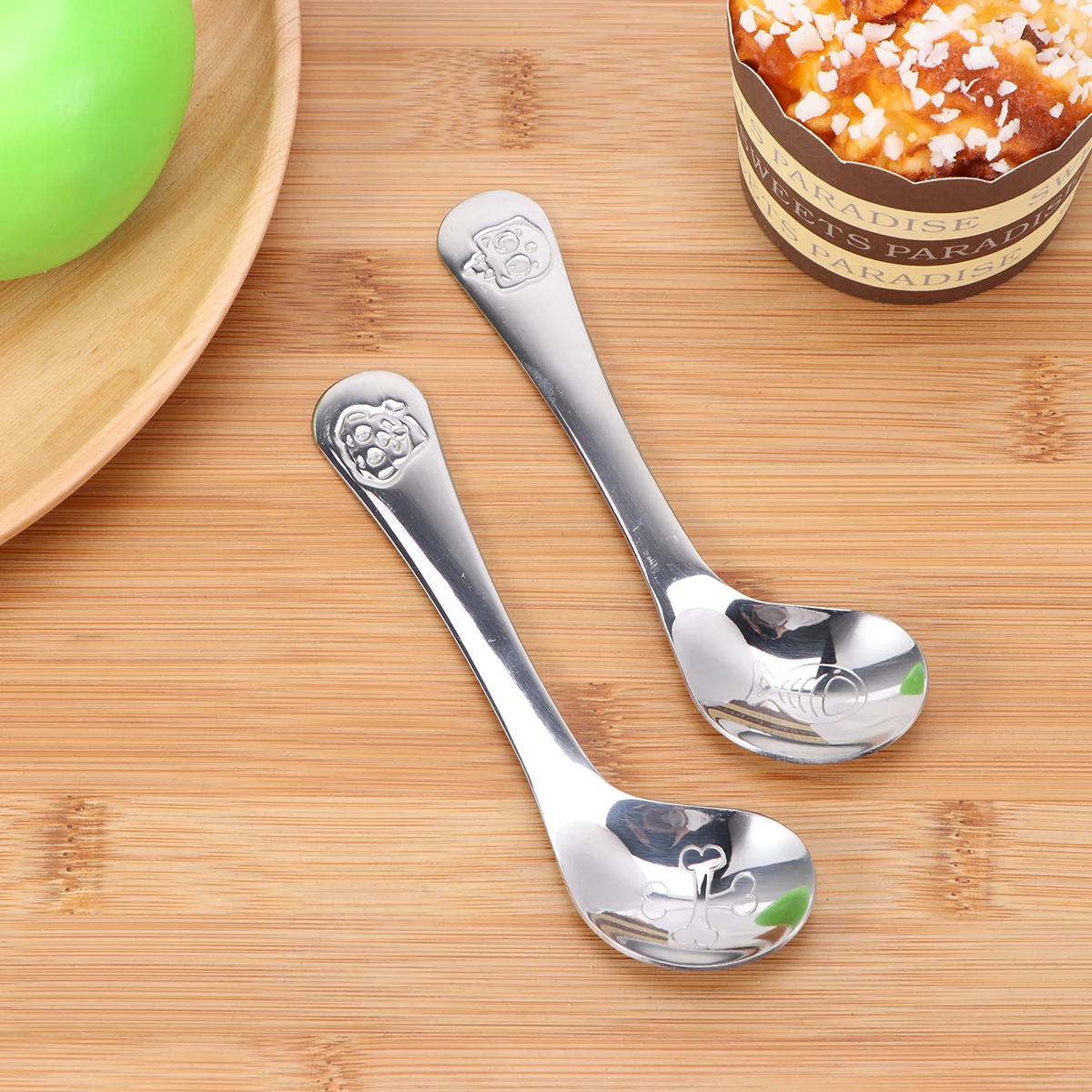 2 pcs Baby Training Spoon Stainless Steel Cartoon Design Serving Spoon Tableware Ergonomic Handle For Food Tea Coffee
2 pcs Baby Training Spoon Stainless Steel Cartoon Design Serving Spoon Tableware Ergonomic Handle For Food Tea Coffee