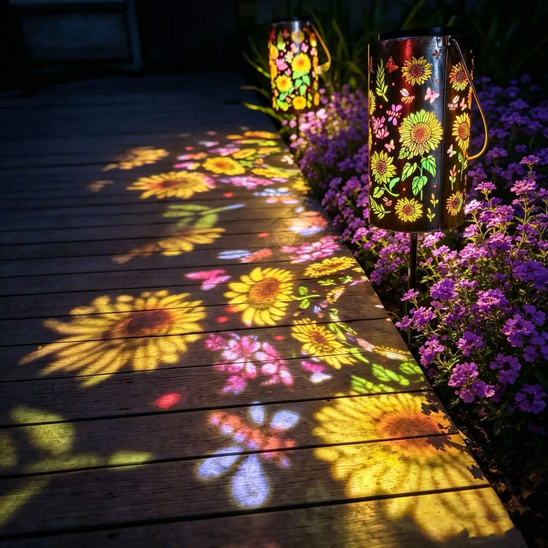 2 Pack Colorful Sunflower Solar Projection Lantern Butterfly Hollow Waterproof Outdoor Hanging Light Garden Yard Decor Lamp
2 Pack Colorful Sunflower Solar Projection Lantern Butterfly Hollow Waterproof Outdoor Hanging Light Garden Yard Decor Lamp