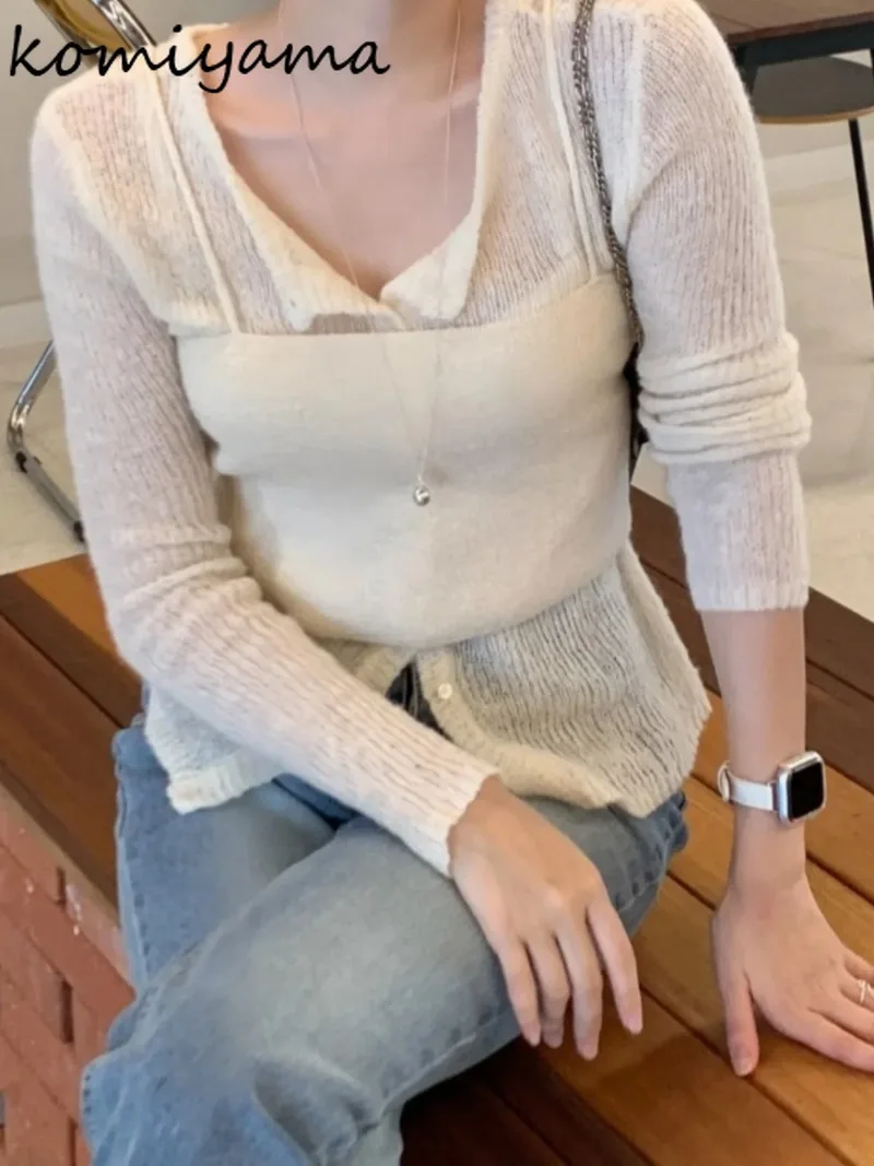 O-Neck Long Sleeve Cardigan Single-Breasted Outerwears 2025 Women Clothing Knitted Sweater Autumn Winter Cardigans with Camis
O-Neck Long Sleeve Cardigan Single-Breasted Outerwears 2025 Women Clothing Knitted Sweater Autumn Winter Cardigans with Camis