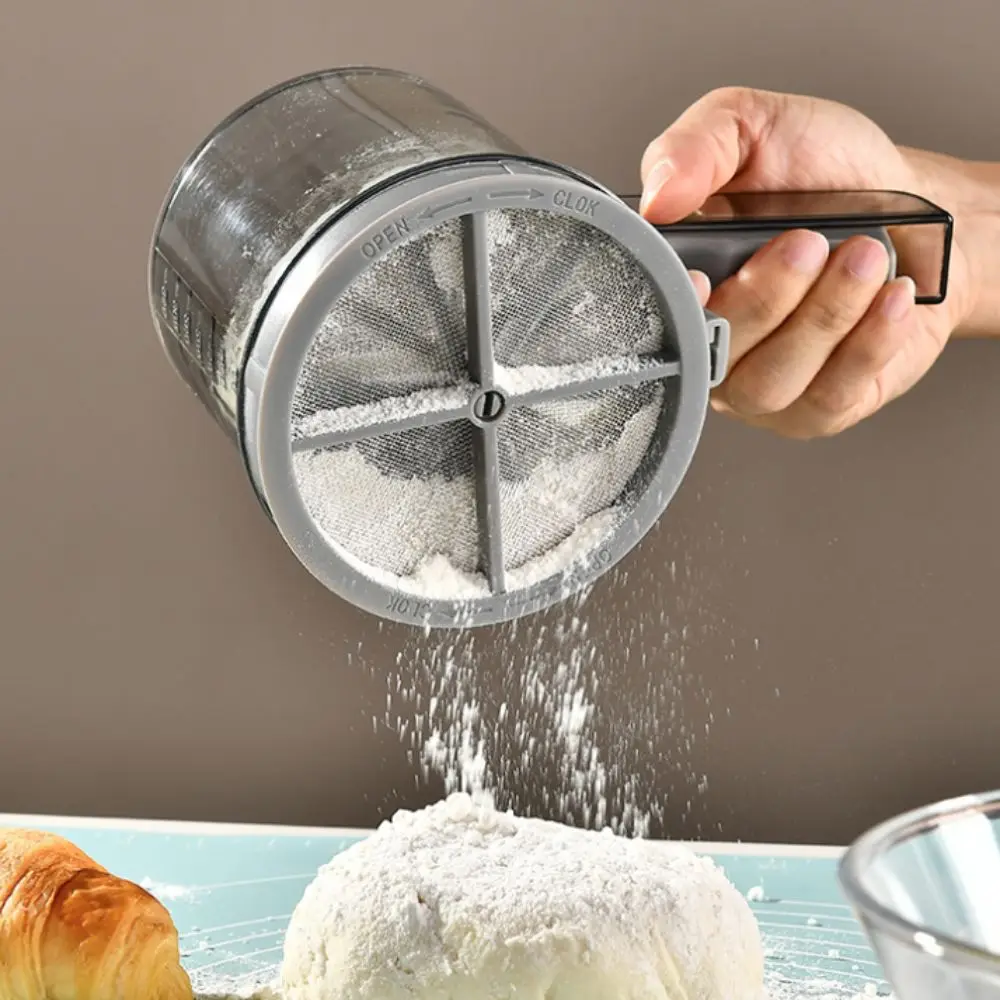 Portable Handheld Semi-automatic Flour Sieve Manual Long Handle Flour Sifter with Scale Plastic Icing Strainer Cake
Portable Handheld Semi-automatic Flour Sieve Manual Long Handle Flour Sifter with Scale Plastic Icing Strainer Cake