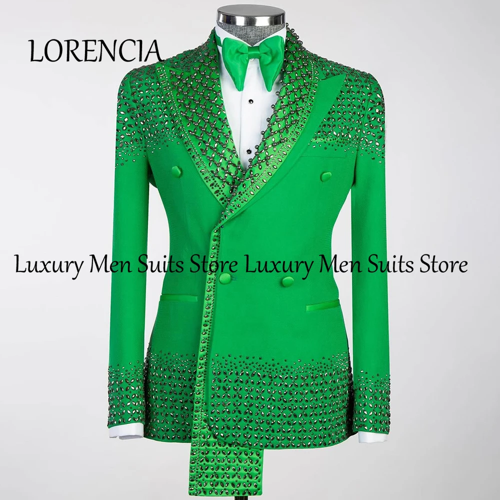 Elegant Metal Embellished 2 Pieces Peak Label Wedding Party Outfits Customized Double Breasted Blazer Pants vestidos de novia
Elegant Metal Embellished 2 Pieces Peak Label Wedding Party Outfits Customized Double Breasted Blazer Pants vestidos de novia