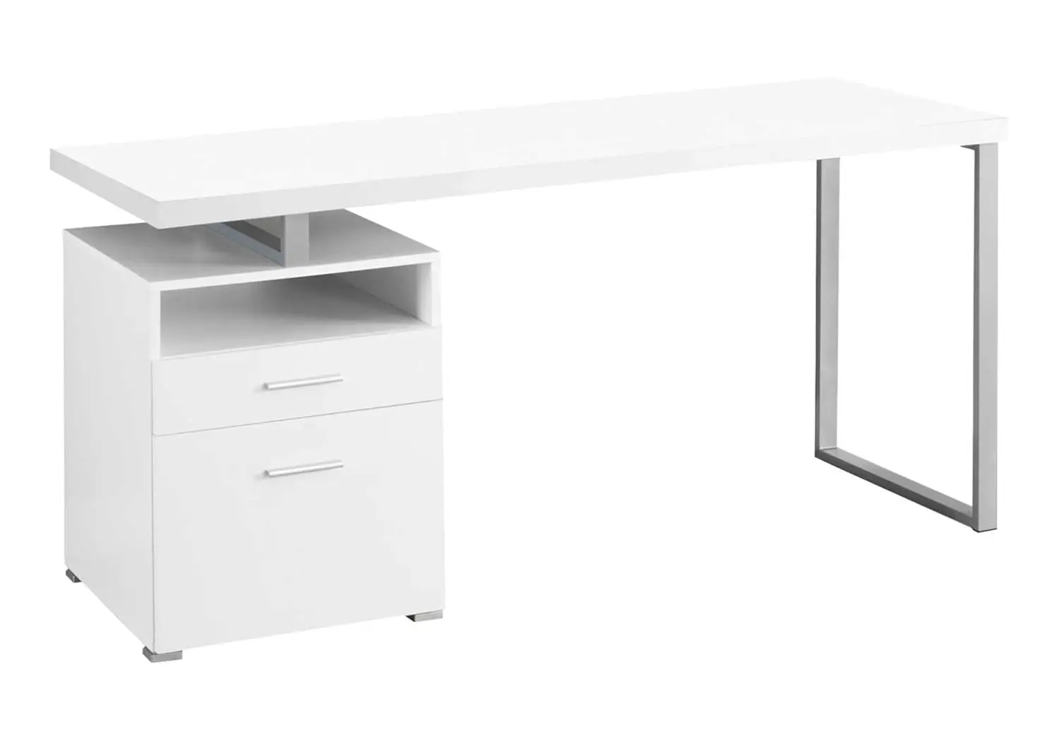 Computer Writing Desk with Drawers Open Shelf File Cabinet Left/Right Setup 60in White, Customized
Computer Writing Desk with Drawers Open Shelf File Cabinet Left/Right Setup 60in White, Customized