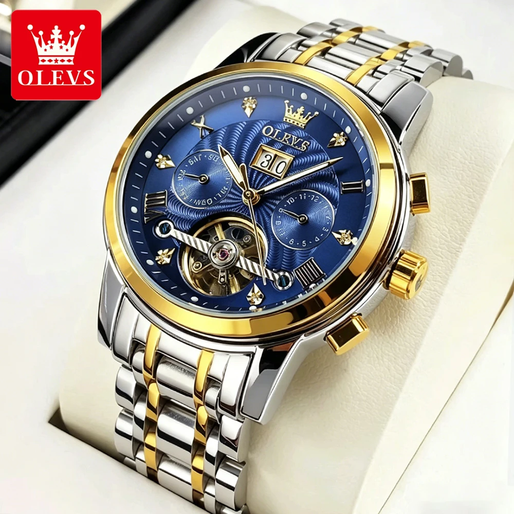 OLEVS Men's Watches Business Fashion Multi-functional Original Self-winding Automatic Mechanical Wristwatch for Man Calendar New
OLEVS Men's Watches Business Fashion Multi-functional Original Self-winding Automatic Mechanical Wristwatch for Man Calendar New