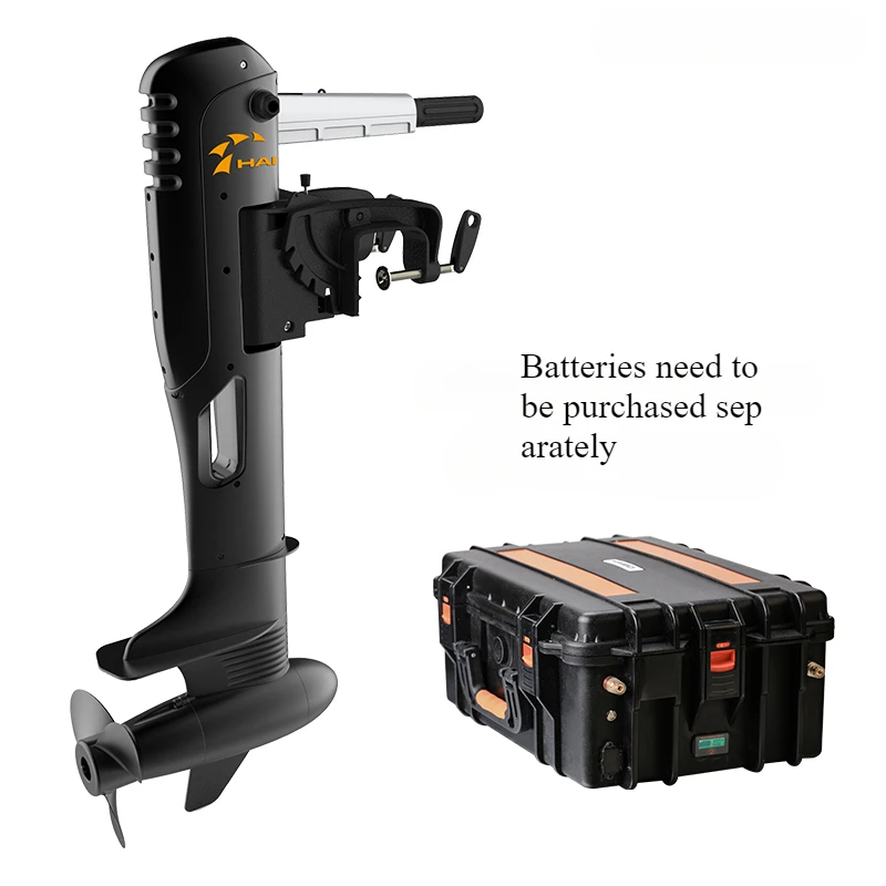 Electric Outboard Motor R300-R500S 48V 4000W 15HP 33km/h Handheld 75Ah Boat Engine
Electric Outboard Motor R300-R500S 48V 4000W 15HP 33km/h Handheld 75Ah Boat Engine