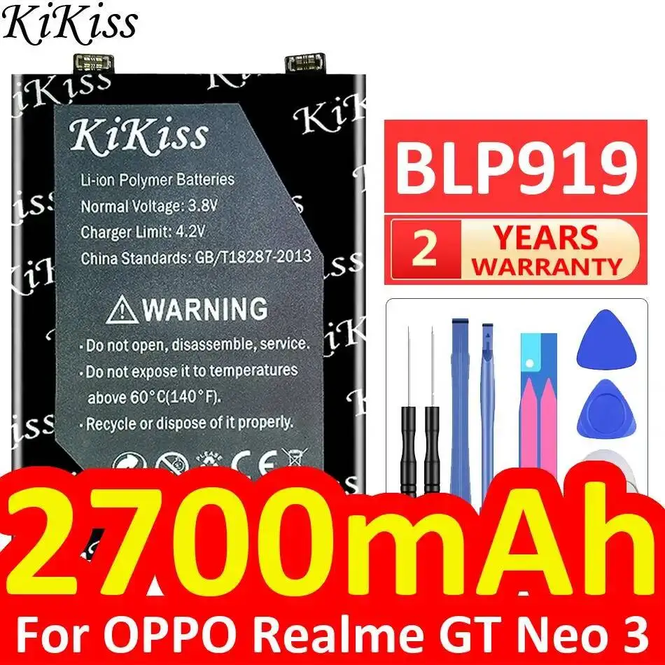 Аккумулятор для мобильного телефона Oppo Realme GT Neo 3, 2700 мАч, BLP919, с увеличенным временем работы
Аккумулятор для мобильного телефона Oppo Realme GT Neo 3, 2700 мАч, BLP919, с увеличенным временем работы