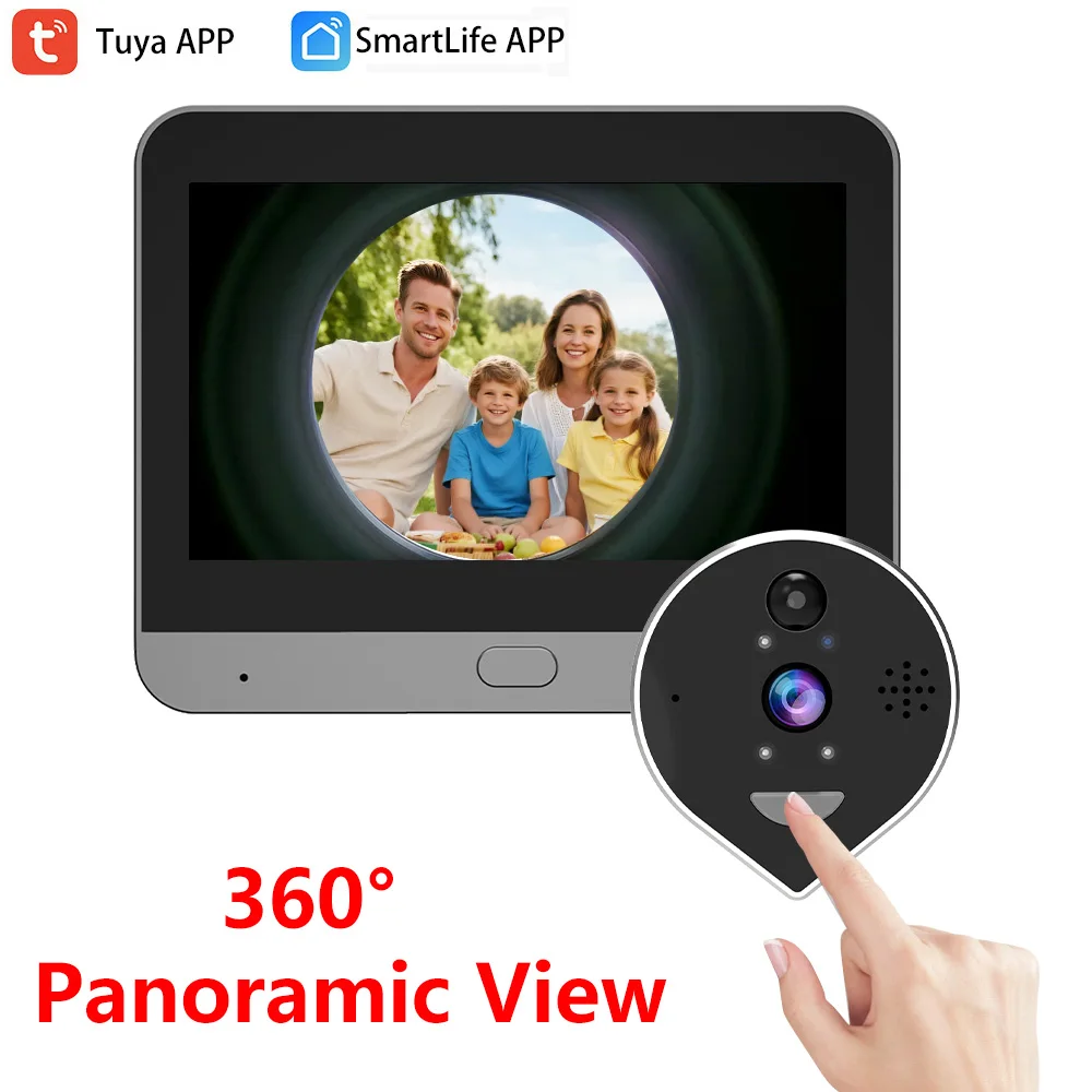 Панорамная камера «рыбий глаз» 360° ° Умный Wi-Fi видеоглазок View 3MP SmartLife Tuya с аккумулятором, PIR-датчиком, ИК-подсветкой, 1080P, функцией дверного звонка и камерой-глазком
Панорамная камера «рыбий глаз» 360° ° Умный Wi-Fi видеоглазок View 3MP SmartLife Tuya с аккумулятором, PIR-датчиком, ИК-подсветкой, 1080P, функцией дверного звонка и камерой-глазком