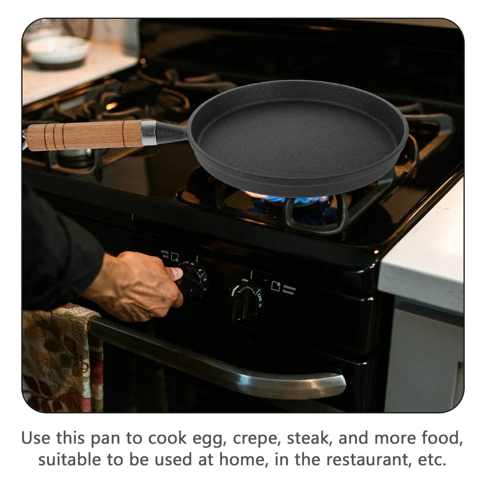 Nonstick Crepe Pan Sturdy Iron Wood Material Easy Clean Non Stick Surface Side Handles Home Restaurant Cooking
Nonstick Crepe Pan Sturdy Iron Wood Material Easy Clean Non Stick Surface Side Handles Home Restaurant Cooking