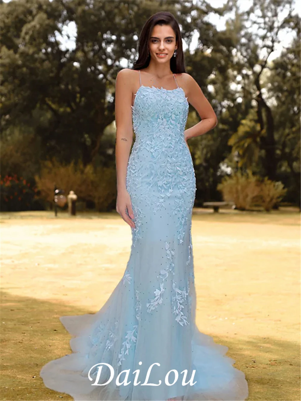 Sexy Floral Engagement Formal Evening Dress Spaghetti Strap Sleeveless Court Train Lace with Appliques Strappy
Sexy Floral Engagement Formal Evening Dress Spaghetti Strap Sleeveless Court Train Lace with Appliques Strappy