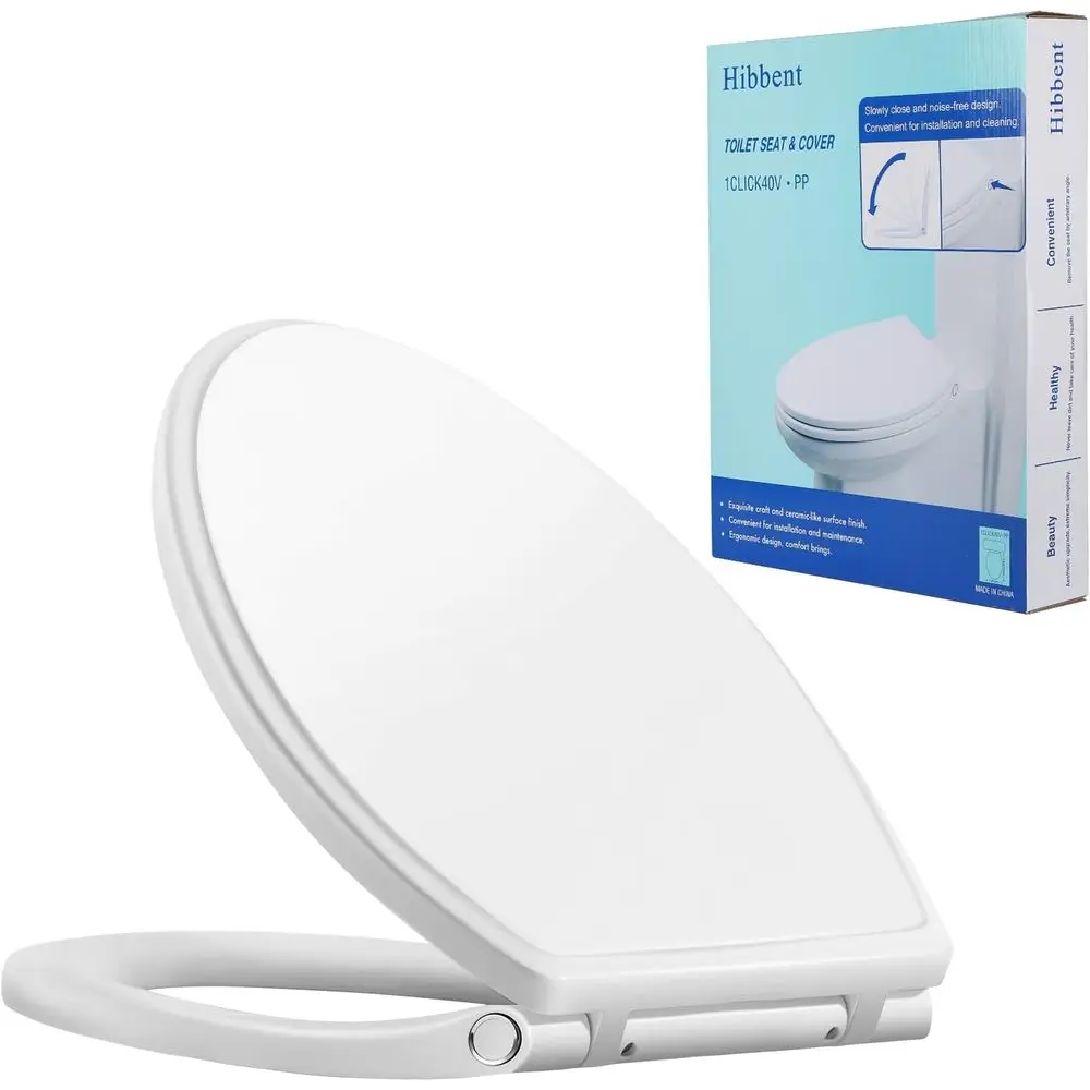Elegant Extended Toilet Seat with Soft Close, Easy Release, Anti-Slip Bumpers, Slow-Drop Lid, White
Elegant Extended Toilet Seat with Soft Close, Easy Release, Anti-Slip Bumpers, Slow-Drop Lid, White