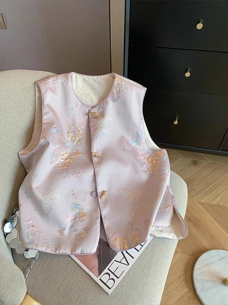 Женский жилет Sweet Chinese Sle с круглым вырезом и вышивкой, весенне-осенний, с цветочным узором, стандартной длины
Женский жилет Sweet Chinese Sle с круглым вырезом и вышивкой, весенне-осенний, с цветочным узором, стандартной длины