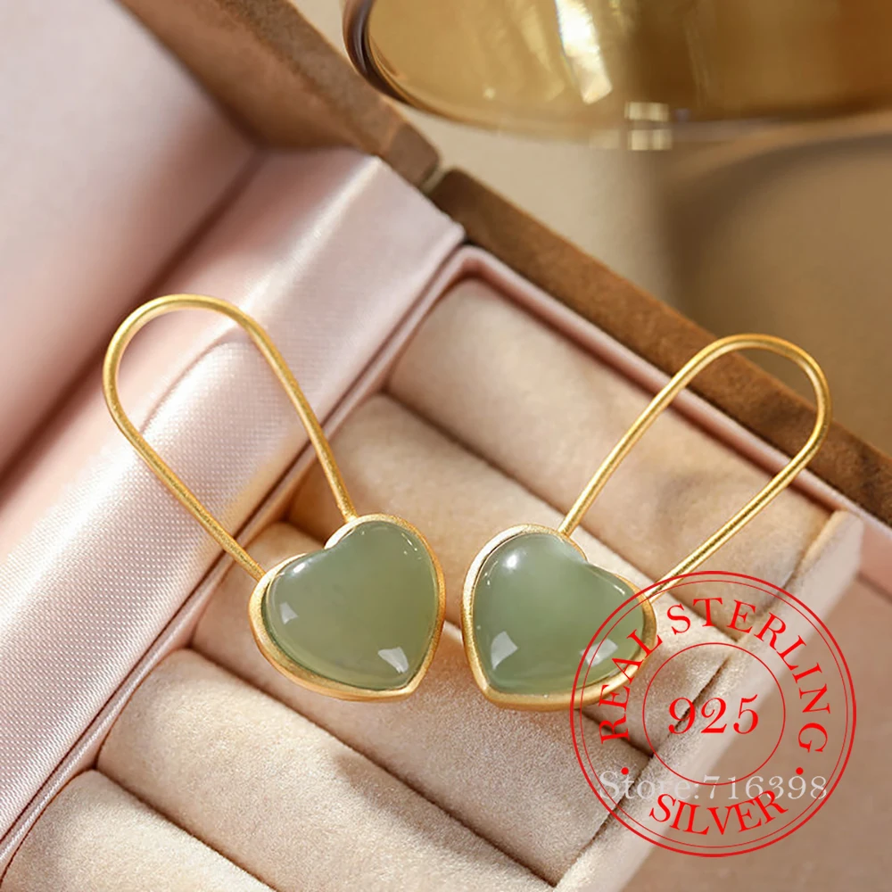 925 Sterling Silver Jewelry 18K Gold Plated Agate Love Heart Drop Earrings for Women Wedding Party Jewelry For Girls Friend Gift
925 Sterling Silver Jewelry 18K Gold Plated Agate Love Heart Drop Earrings for Women Wedding Party Jewelry For Girls Friend Gift