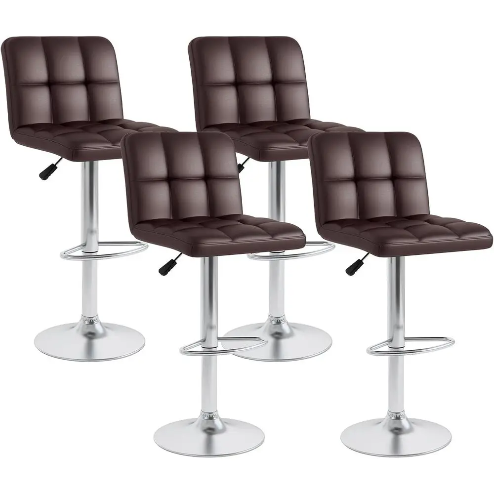 Set of 4 Upholstered Counter Height Bar Stools with Adjustable Height and Footrest, Brown Leatherette for Kitchen Island Use
Set of 4 Upholstered Counter Height Bar Stools with Adjustable Height and Footrest, Brown Leatherette for Kitchen Island Use