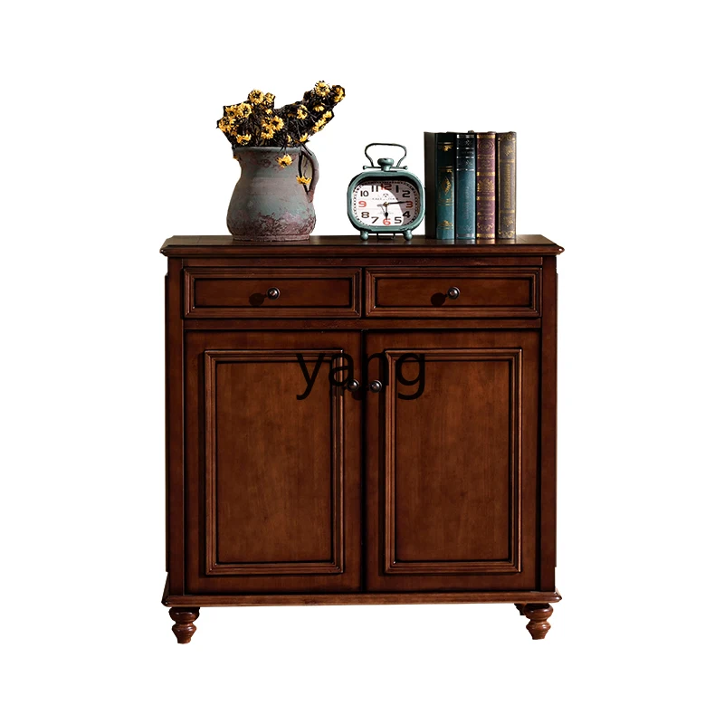 LZR American rural retro simple walnut color home light luxury solid wood door shoe cabinet
LZR American rural retro simple walnut color home light luxury solid wood door shoe cabinet