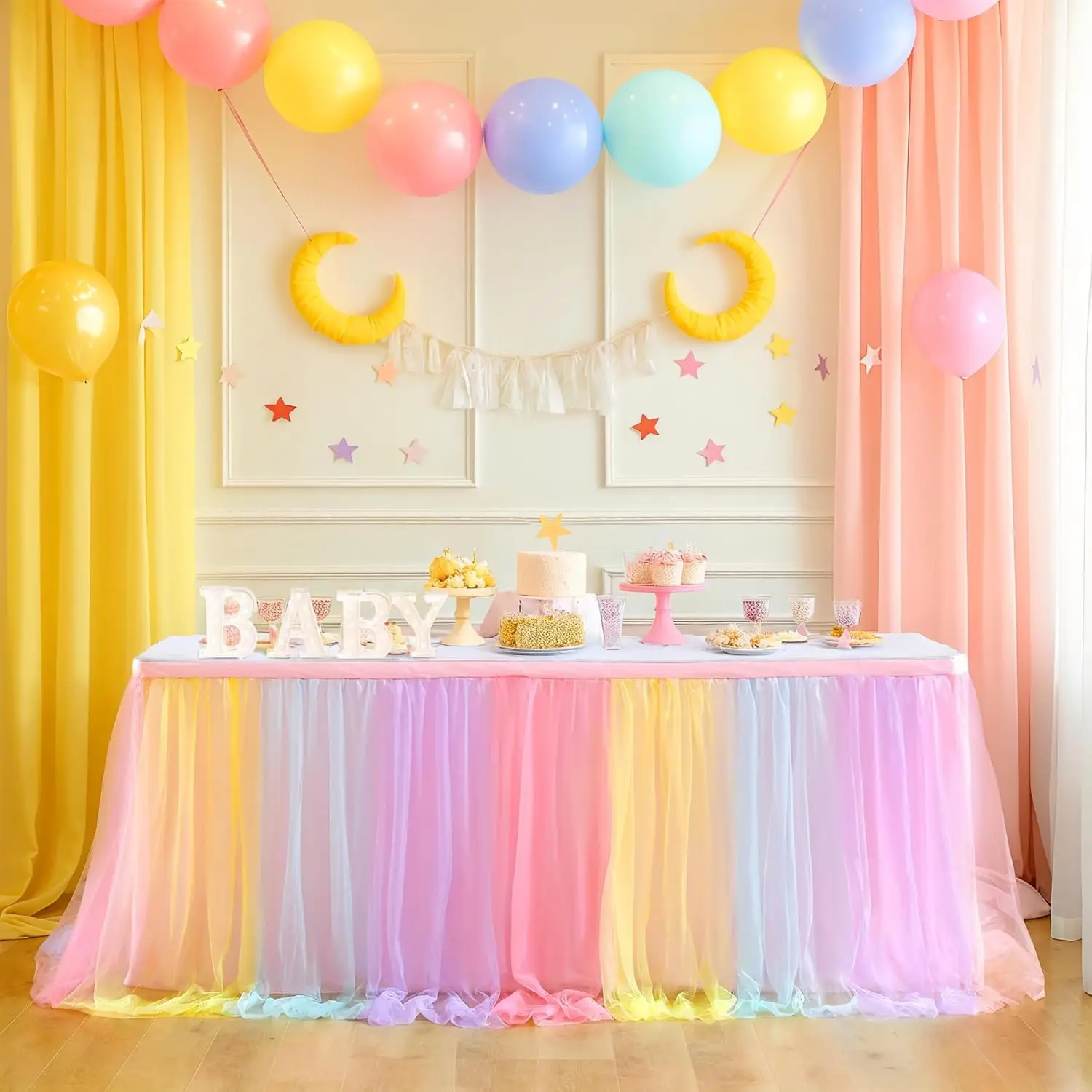 Tulle Table Skirt for Birthday Party Tutu Table Cloths for Weddings Baby Shower Bridal Shower Dessert Cake Table Decorations
Tulle Table Skirt for Birthday Party Tutu Table Cloths for Weddings Baby Shower Bridal Shower Dessert Cake Table Decorations