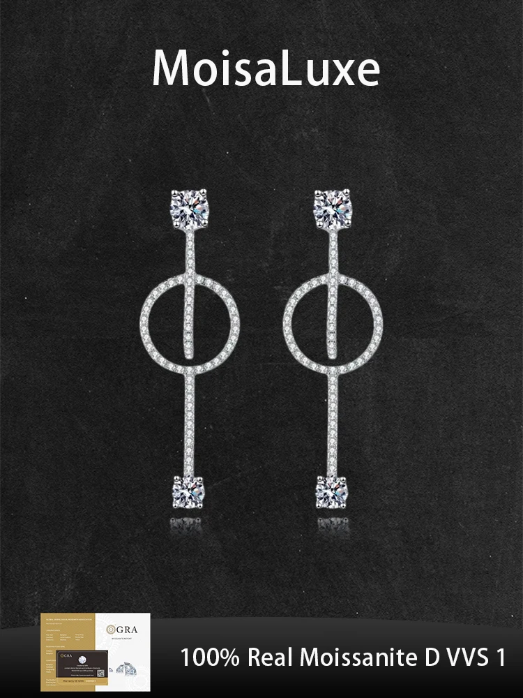 MoisaLuxe Official Store Moissanite Plata Sterling 925 Sterling Silver Stud Earrings Split Long Fashion Jewelry Women's Premium
MoisaLuxe Official Store Moissanite Plata Sterling 925 Sterling Silver Stud Earrings Split Long Fashion Jewelry Women's Premium