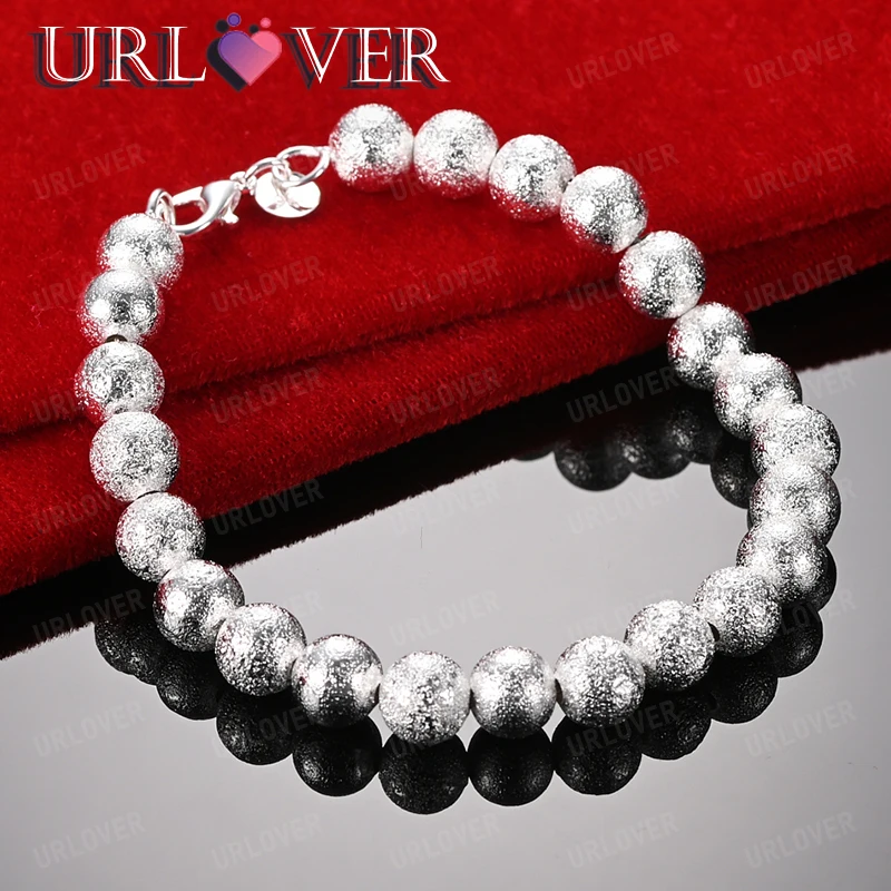 8mm Frosted Bead Chain 925 Sterling Silver Bracelet Men High Quality Jewelry For Lady Party Birthday Wedding Accessories Gift
8mm Frosted Bead Chain 925 Sterling Silver Bracelet Men High Quality Jewelry For Lady Party Birthday Wedding Accessories Gift