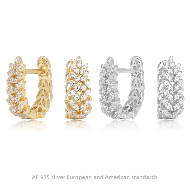 【Mirrordust】Серьги из стерлингового серебра 925 пробы с бриллиантами и цирконием, пряжка для ушей из пшеницы, модные элегантные украшения для женщин
【Mirrordust】Серьги из стерлингового серебра 925 пробы с бриллиантами и цирконием, пряжка для ушей из пшеницы, модные элегантные украшения для женщин