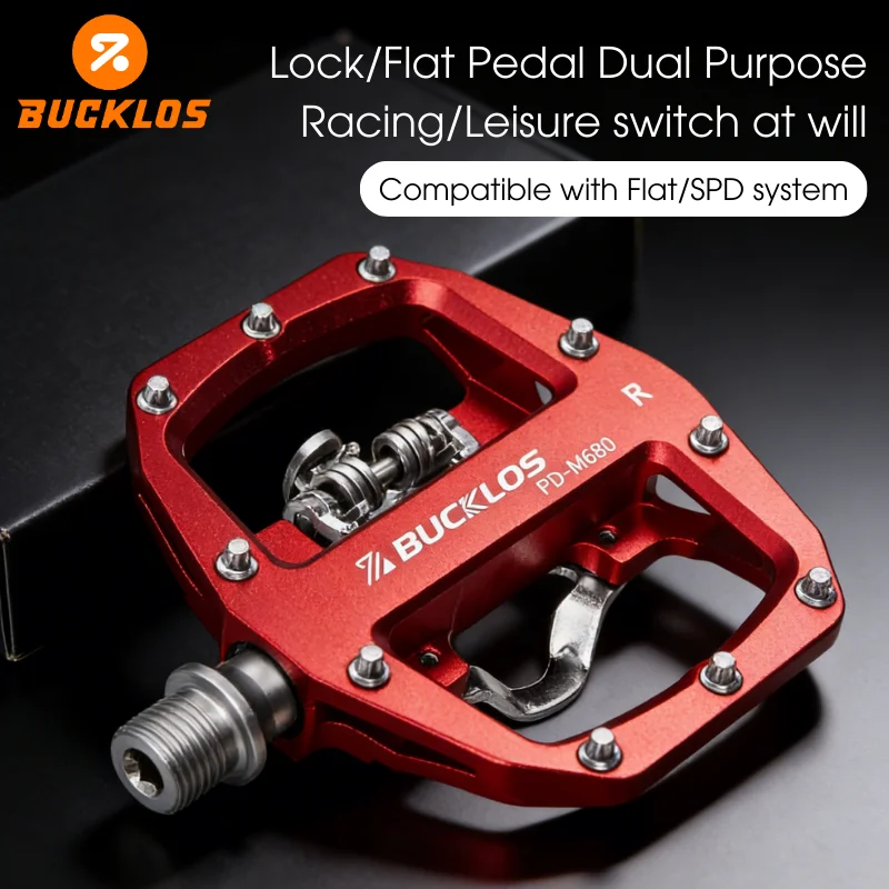 BUCKLOS Flat/Lock Bike Pedal Dual Mountain Bike Pedal Aluminum/Nylon Bicycle Self-locking Pedals Durable MTB Clipless Pedals
BUCKLOS Flat/Lock Bike Pedal Dual Mountain Bike Pedal Aluminum/Nylon Bicycle Self-locking Pedals Durable MTB Clipless Pedals