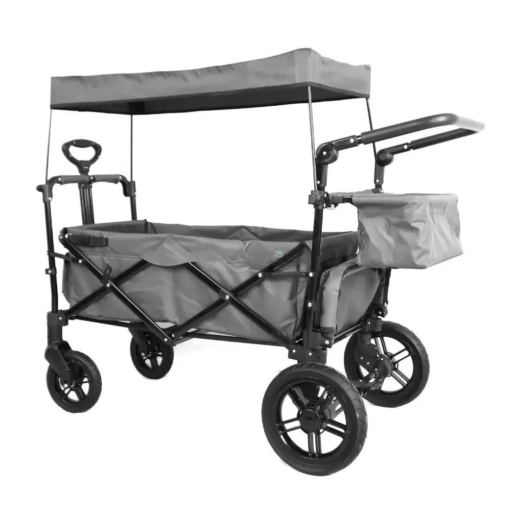 Heavy Duty Folding Camping Wagon with Canopy, Collapsible Utility Garden Cart with Push Pull Handle, All-Terrain Beach Wagon
Heavy Duty Folding Camping Wagon with Canopy, Collapsible Utility Garden Cart with Push Pull Handle, All-Terrain Beach Wagon
