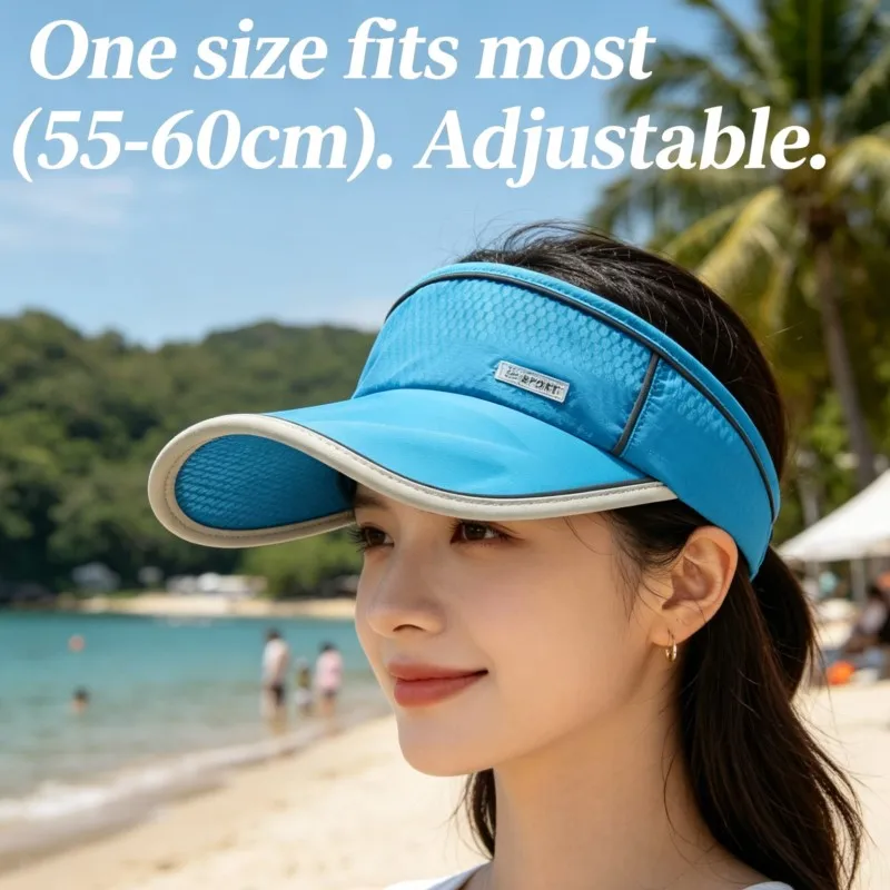 Adjustable Empty Top Visor 55-60cm Head Circumference Wide Brim UV Protection Lightweight Comfortable For Beach Golf Daily Wear
Adjustable Empty Top Visor 55-60cm Head Circumference Wide Brim UV Protection Lightweight Comfortable For Beach Golf Daily Wear