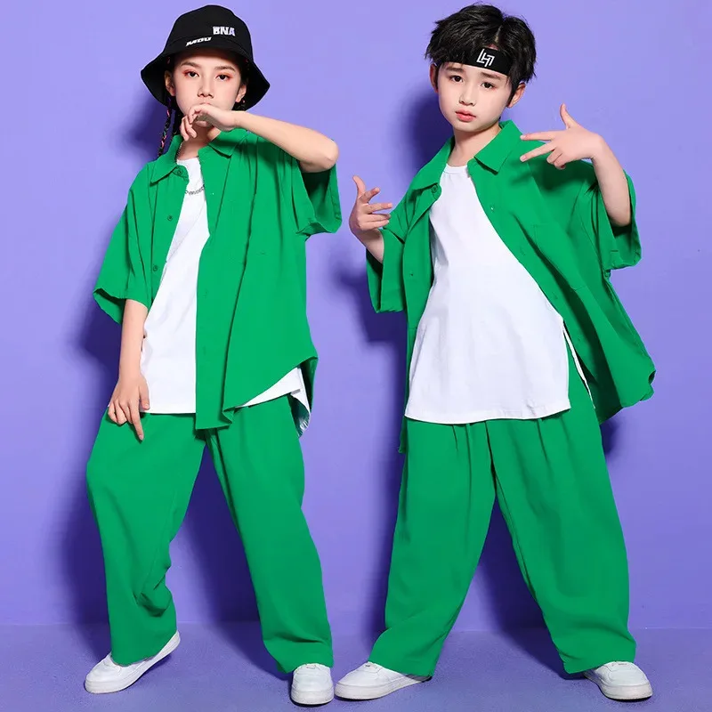 Kid Hip Hop Clothing Green Oversized Shirt Short Sleeve Top Tank Streetwear Baggy Pants for Girl Boy Jazz Dance Costume Clothes
Kid Hip Hop Clothing Green Oversized Shirt Short Sleeve Top Tank Streetwear Baggy Pants for Girl Boy Jazz Dance Costume Clothes