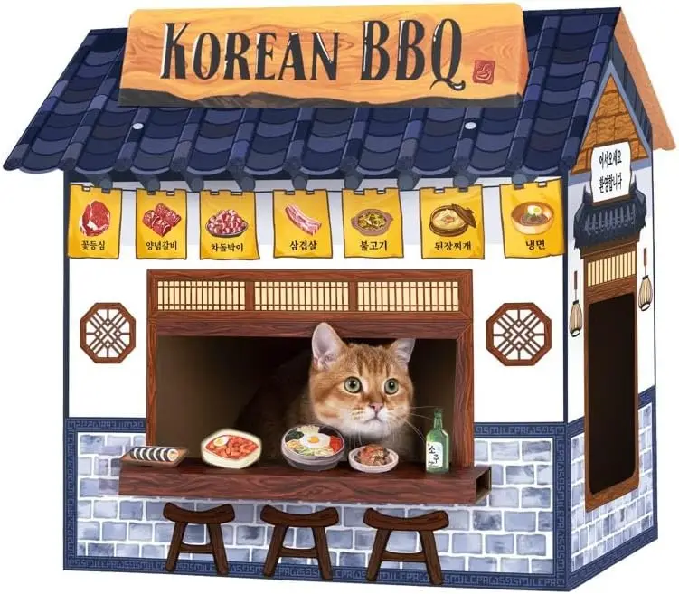 Cardboard Cat House with Scratcher, Large Cat Cave Bed for Indoor Cats, Easy Assembly, Korean BBQ Design, Pet Furniture
Cardboard Cat House with Scratcher, Large Cat Cave Bed for Indoor Cats, Easy Assembly, Korean BBQ Design, Pet Furniture