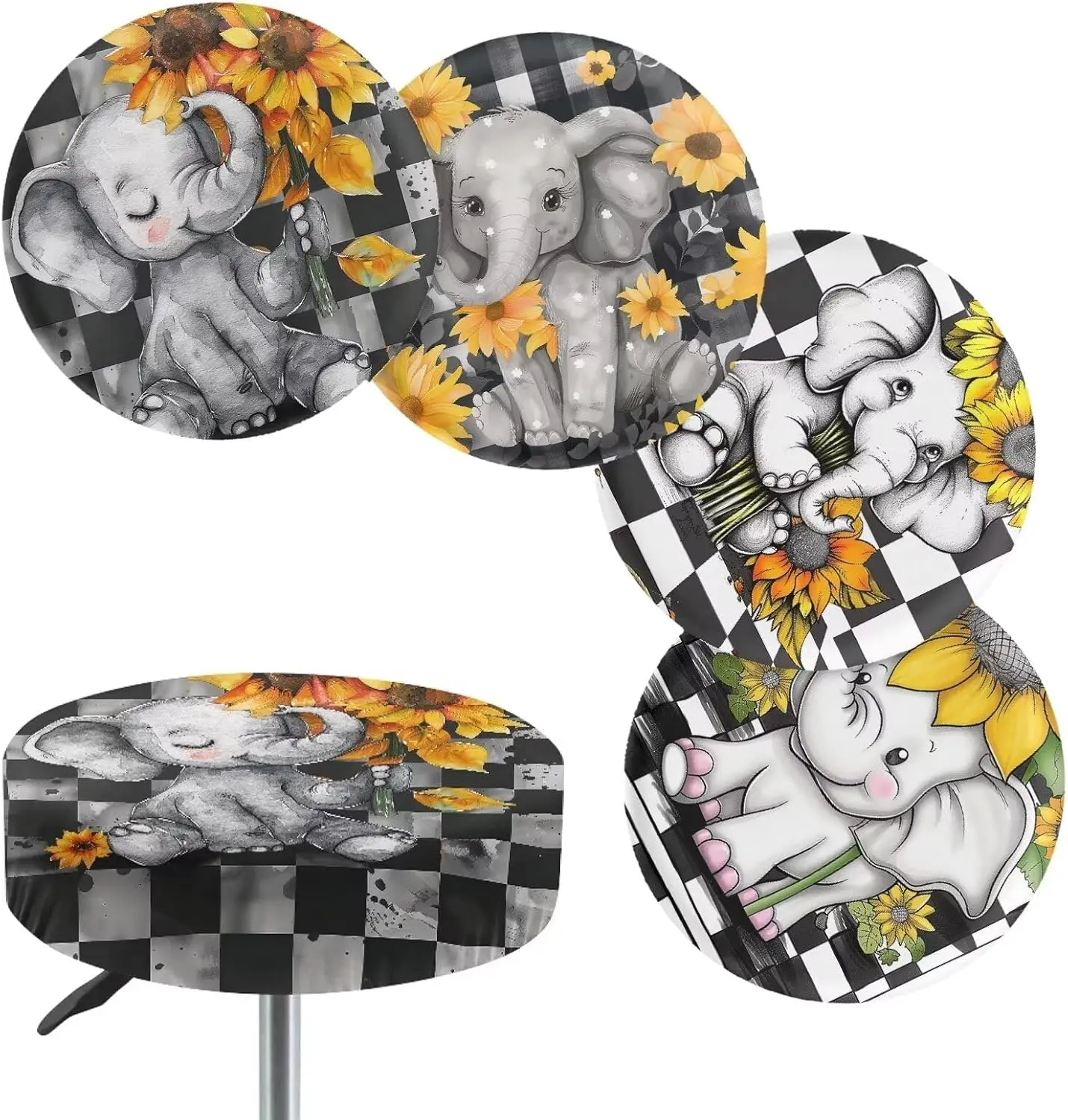 Cartoon Elephant Sunflower Pattern, Bar Stool Covers Round Washable Elastic Stool Cushion Slipcover, Soft Dustproof Bar Chair
Cartoon Elephant Sunflower Pattern, Bar Stool Covers Round Washable Elastic Stool Cushion Slipcover, Soft Dustproof Bar Chair