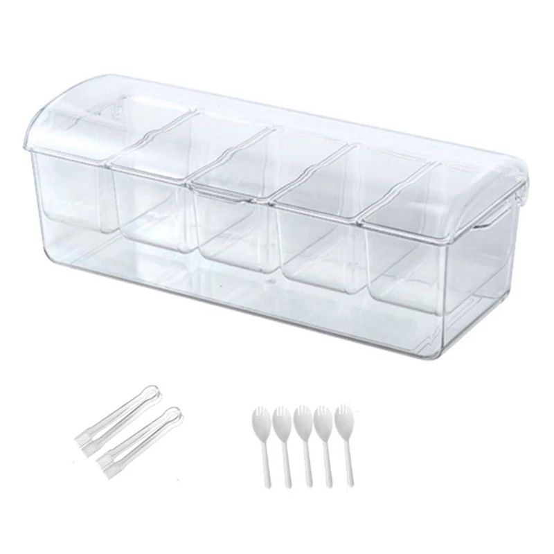 Condiment Tray With 5 Removable Compartments, Serving Platter With Lid, Serving Tray For Parties And Bar For Fruit Snack-A021
Condiment Tray With 5 Removable Compartments, Serving Platter With Lid, Serving Tray For Parties And Bar For Fruit Snack-A021