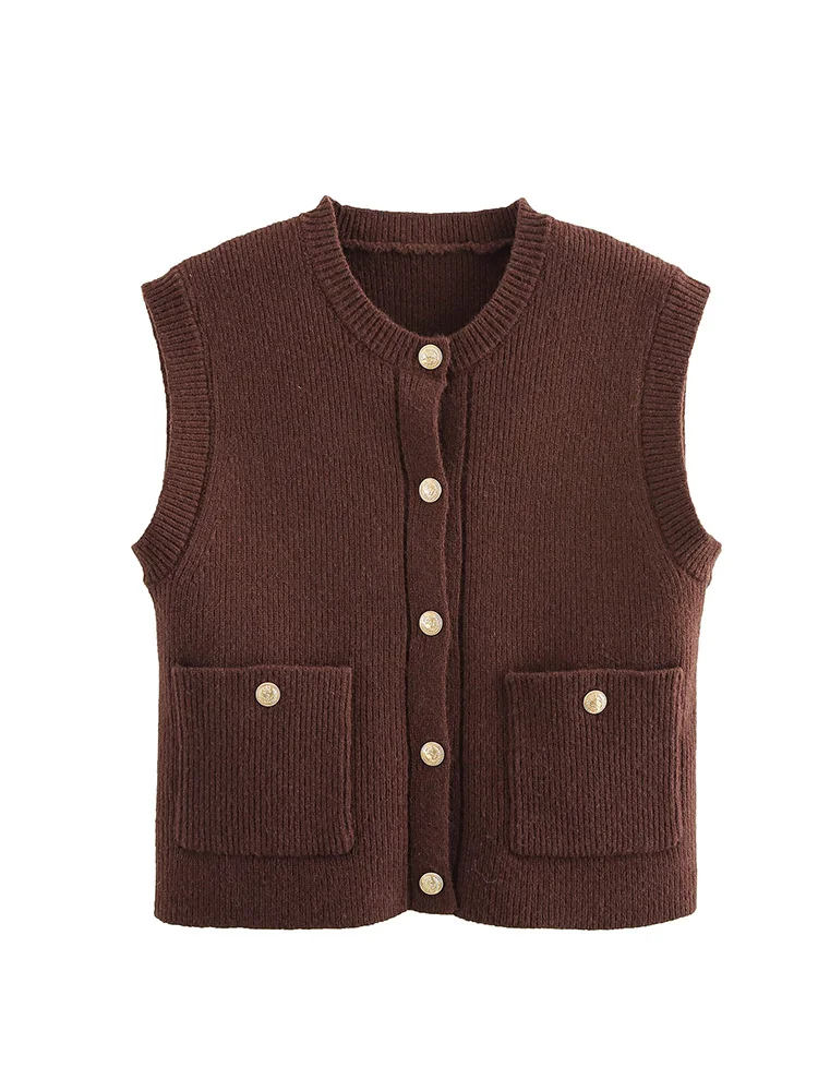 Vintage Women Single-Breasted Pocket Embellished Top Fall/Winter 2024 New Ladies Versatile Loose Tank Top
Vintage Women Single-Breasted Pocket Embellished Top Fall/Winter 2024 New Ladies Versatile Loose Tank Top