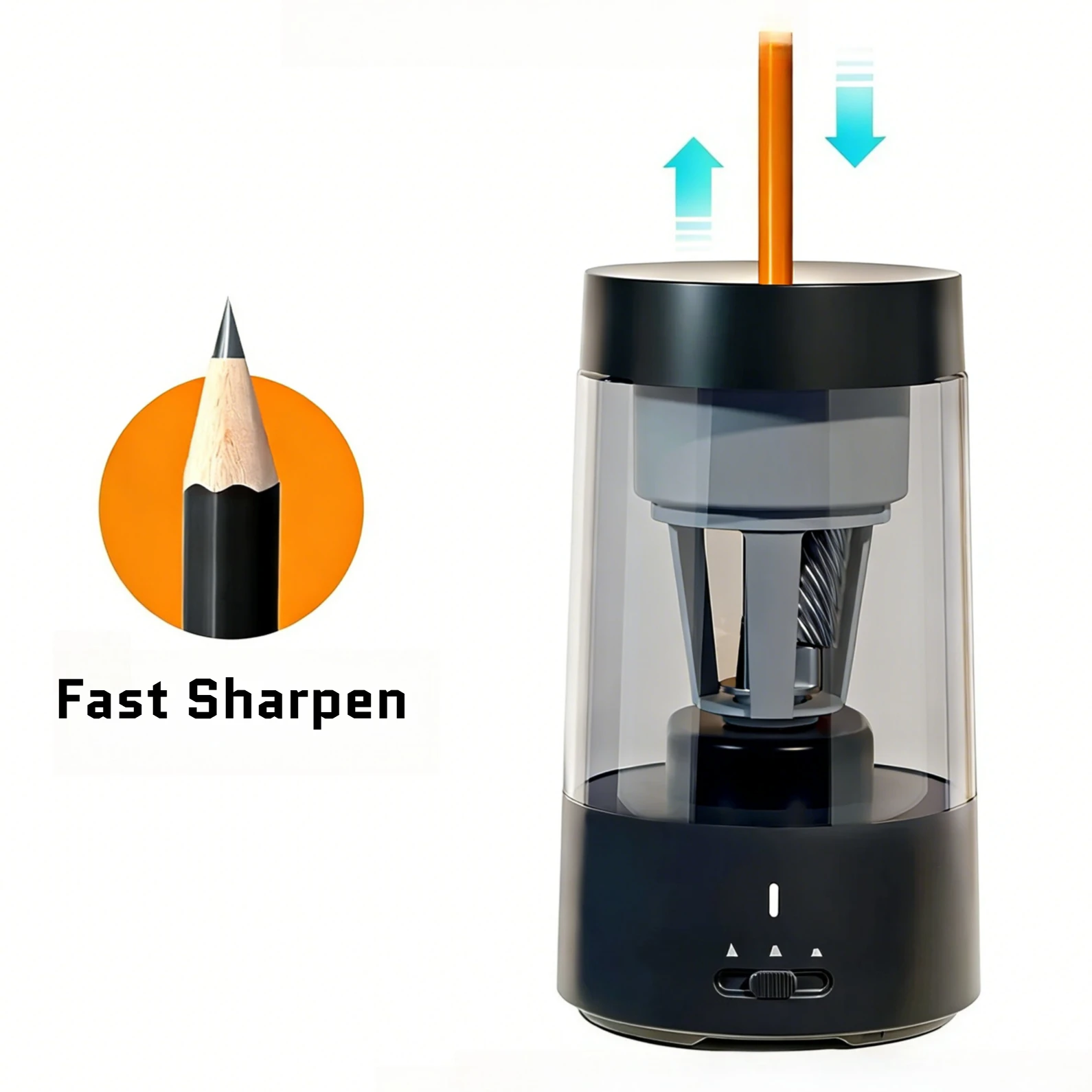 Электрическая точилка для карандашей с зарядкой от батареи, регулируемой толщиной заточки, автоматической остановкой, быстрая заточка для карандашей 6-8 мм, инструменты для заточки карандашей
Электрическая точилка для карандашей с зарядкой от батареи, регулируемой толщиной заточки, автоматической остановкой, быстрая заточка для карандашей 6-8 мм, инструменты для заточки карандашей