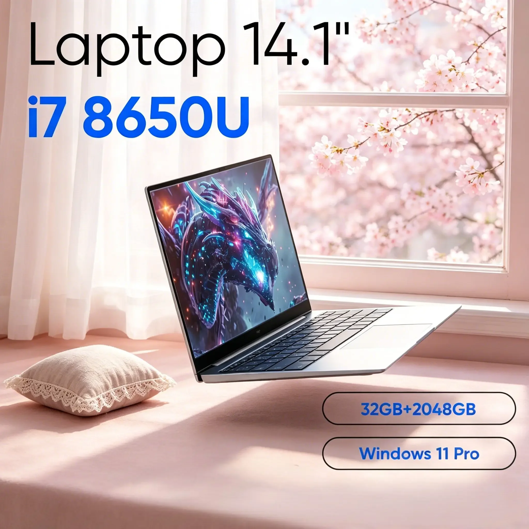 2026 Ultra‑Slim 14.1" Laptop, Intel I7‑8650U, Windows 11 Pro, 32GB RAM, 2TB M.2 for Office & Study
2026 Ultra‑Slim 14.1" Laptop, Intel I7‑8650U, Windows 11 Pro, 32GB RAM, 2TB M.2 for Office & Study