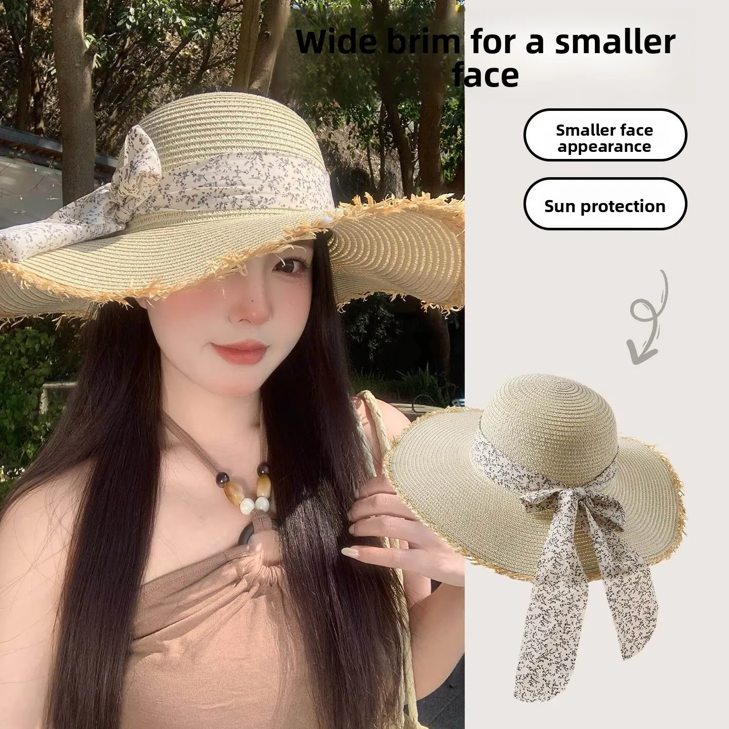 Women's Summer Beach Hat Face Covering UV Protection Floral Knot Sun Hat Versatile Grass Hat for Beach Vacation Pho...
Women's Summer Beach Hat Face Covering UV Protection Floral Knot Sun Hat Versatile Grass Hat for Beach Vacation Pho...
