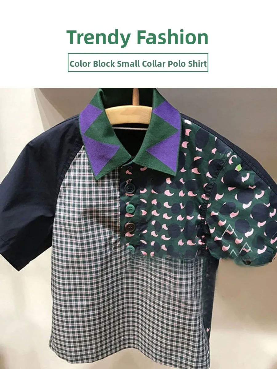 Kids Shirt Short Sleeve Color Block Summer Fashion Personality Boys Girls Children's Clothing Baby Boys Girls Trendy Style
Kids Shirt Short Sleeve Color Block Summer Fashion Personality Boys Girls Children's Clothing Baby Boys Girls Trendy Style