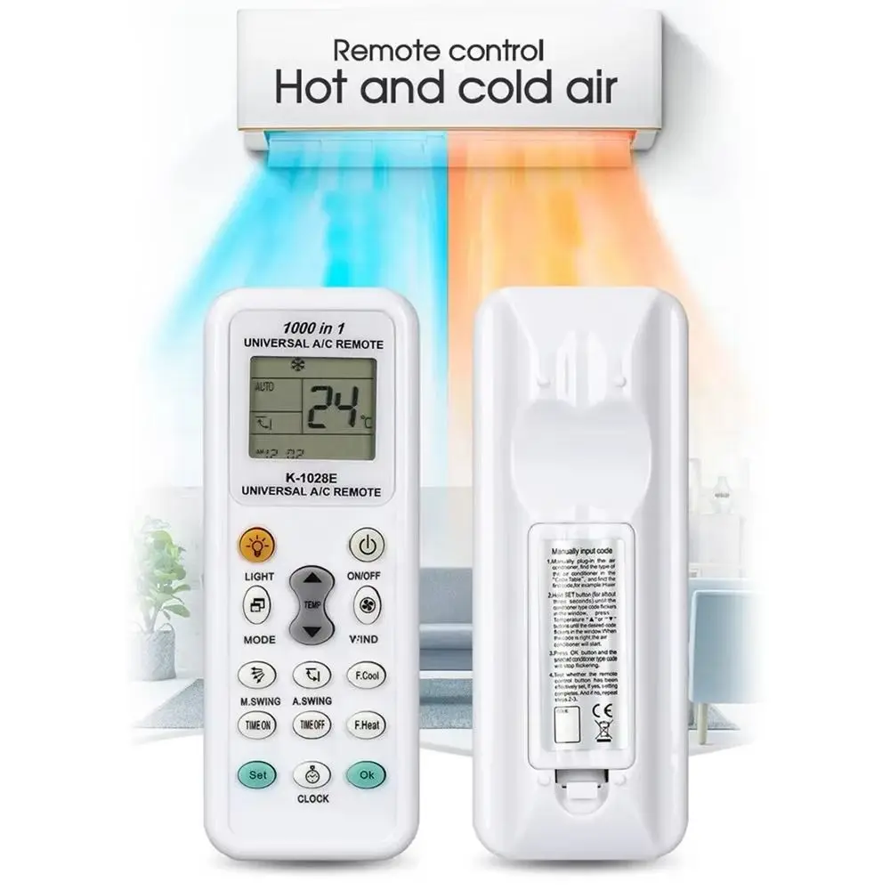 Durable Universal Air Conditioner Remote Control 1000 in 1 Low Power AC Controller K-1028E LCD Remote Control
Durable Universal Air Conditioner Remote Control 1000 in 1 Low Power AC Controller K-1028E LCD Remote Control