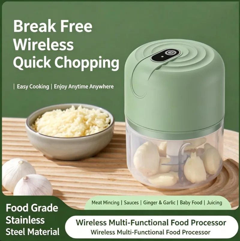 Cordless Electric Garlic Masher, Multi-function Mini Food Processor for Mincing Garlic
Cordless Electric Garlic Masher, Multi-function Mini Food Processor for Mincing Garlic