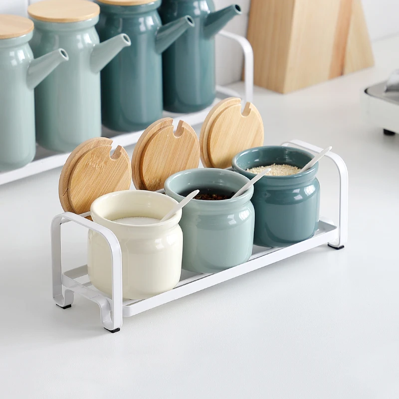 Ceramic Nordic Spice Rack Shelf Salt Sugar Pepper Spices Storage Box Set Oil and Vinegar Bottles Especiero Kitchen Tools DG50ST
Ceramic Nordic Spice Rack Shelf Salt Sugar Pepper Spices Storage Box Set Oil and Vinegar Bottles Especiero Kitchen Tools DG50ST
