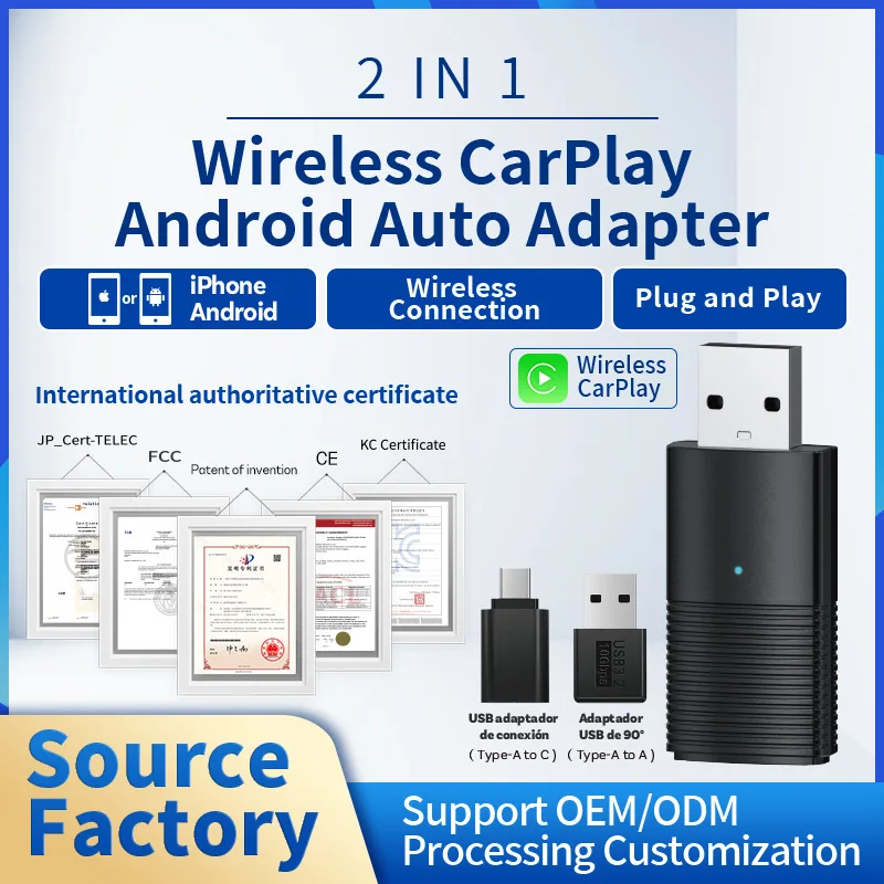 Wired to wireless carplay car intelligent car machine navigation interconnection box, customized wireless carplay box
Wired to wireless carplay car intelligent car machine navigation interconnection box, customized wireless carplay box