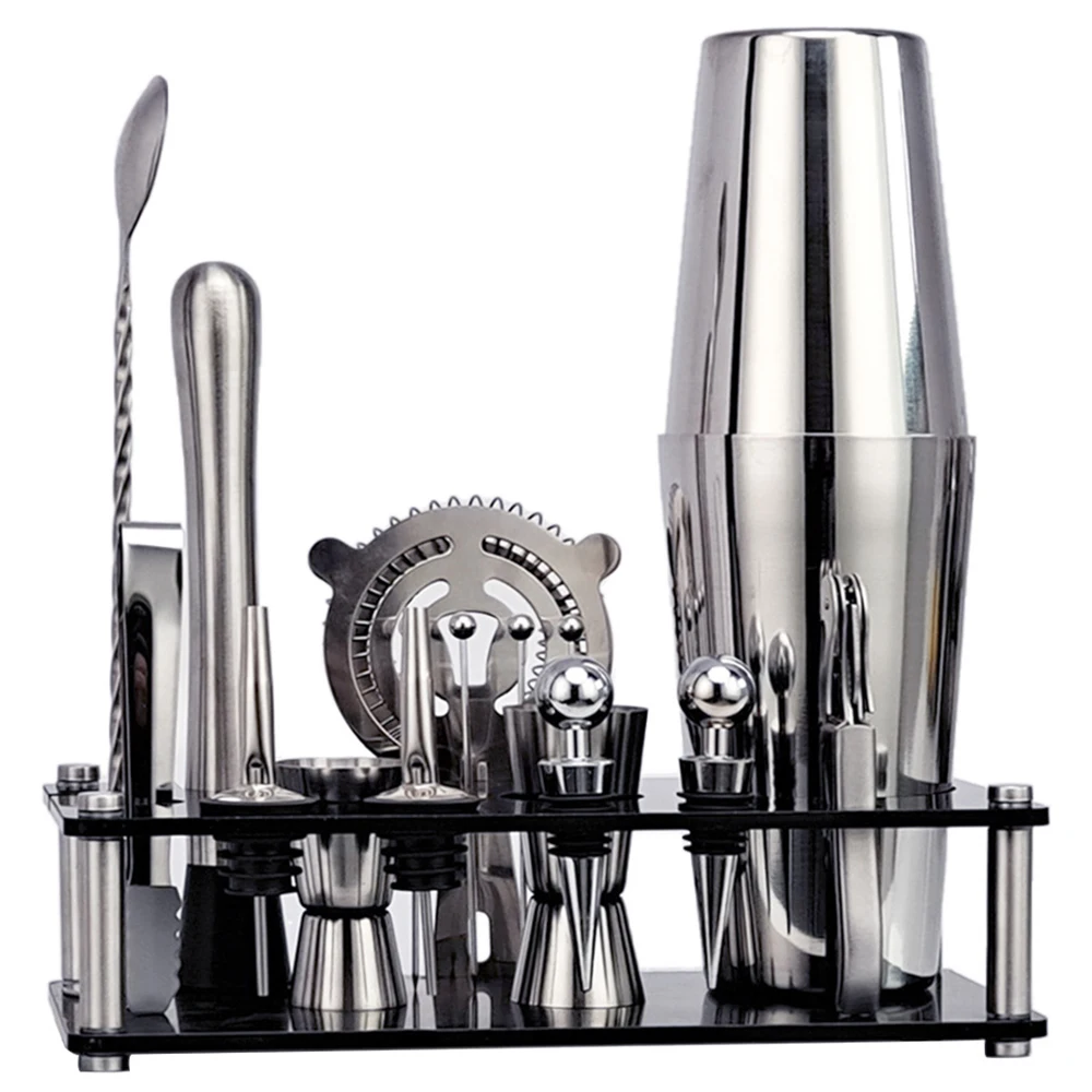 17Pcs/Set Bartender Kit Stainless Steel Cocktail Shaker Set Oval Acrylic Stand For Mixed Drinks Martini Bar Tools Set with Stand
17Pcs/Set Bartender Kit Stainless Steel Cocktail Shaker Set Oval Acrylic Stand For Mixed Drinks Martini Bar Tools Set with Stand