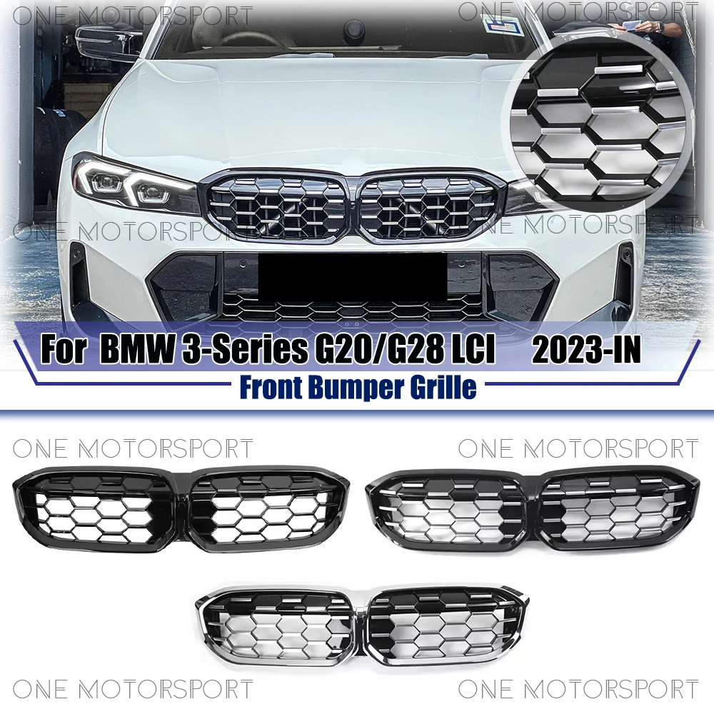 Chrome Silver Diamonds Style Front Bumper Grille For BMW 3-Series G20 G28 LCI 2023-IN Glossy Black Racing Grille Bumper
Chrome Silver Diamonds Style Front Bumper Grille For BMW 3-Series G20 G28 LCI 2023-IN Glossy Black Racing Grille Bumper