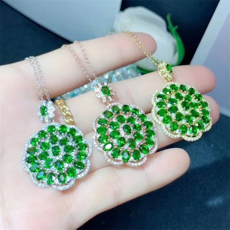 925 Sterling Silver Pendant Necklace Chrome Diopside Fine Fine Jewelry for Women with Certificate
925 Sterling Silver Pendant Necklace Chrome Diopside Fine Fine Jewelry for Women with Certificate