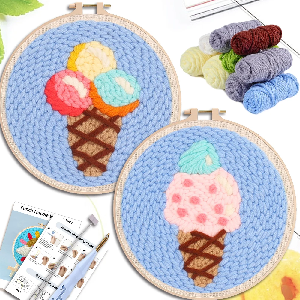 SDOYUNO Punch Needle Embroidery Kits Ice Cream Pattern Easy for Beginners Yarns and Sewing Needles for Craft Home Decor
SDOYUNO Punch Needle Embroidery Kits Ice Cream Pattern Easy for Beginners Yarns and Sewing Needles for Craft Home Decor